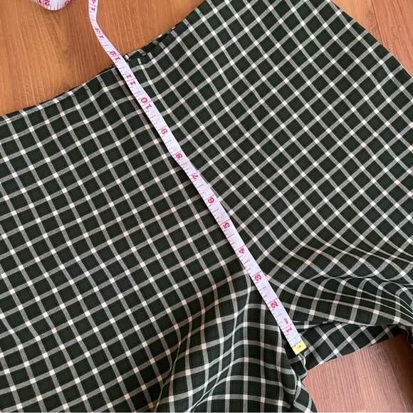 Vintage high waist green checkered plaid flared pants size 6-8 29 waist - Picture 3 of 9